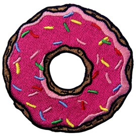 Doughnut Pink Strawberry Donut Sweet Candy Embroidered Badge Iron On Sew On Patch