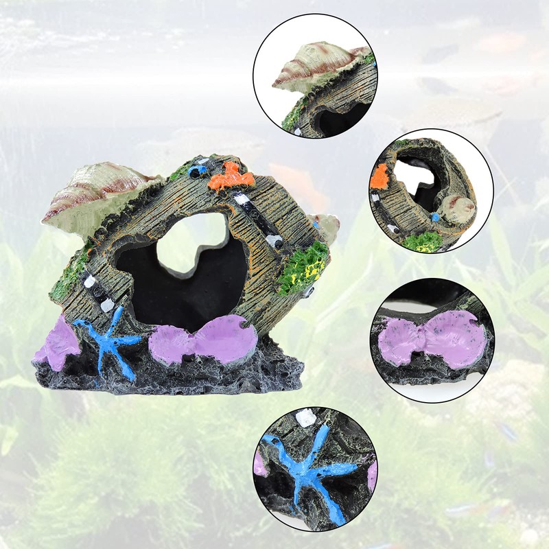 WishLotus Aquarium Decorations Accessories, Fish Hideout Cave Ornaments for Aquarium,