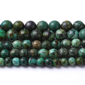 45 abalorio de piedra turquesa africana natural de 8 mm para hacer joyas, abalorio redondas y sueltas, para hacer pulseras y aretes