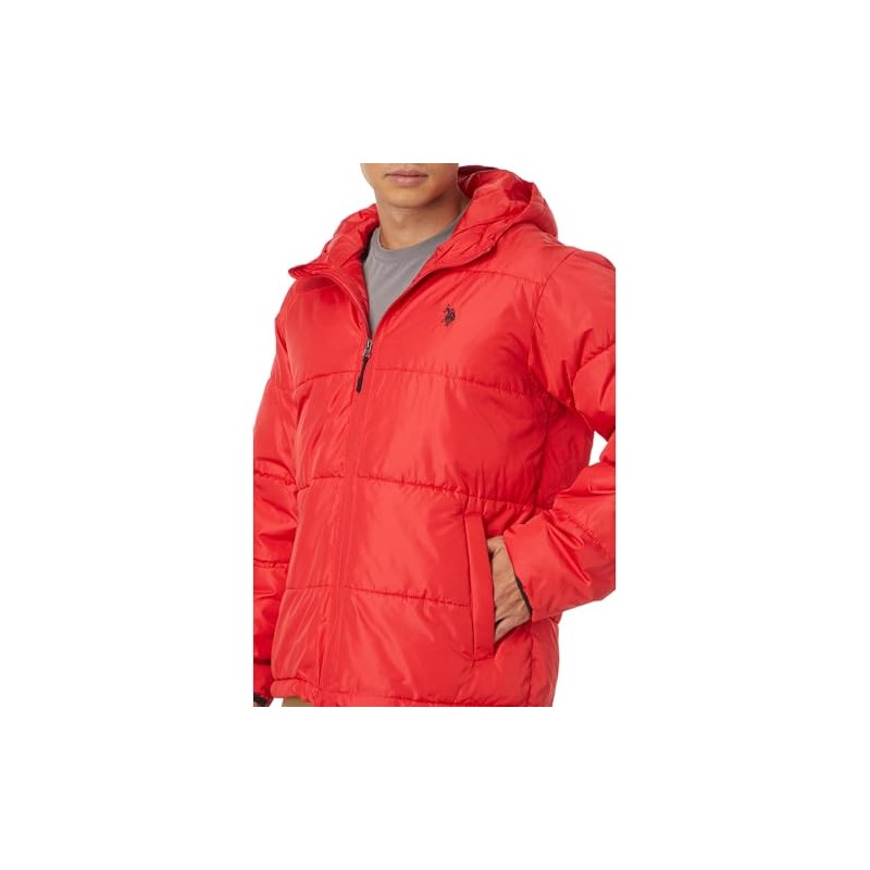U.S. POLO ASSN. Men's Moderate Puffer, Engine Red