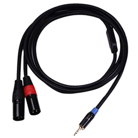 Byttlerom HiFi 3.5mm to 2 XLR Male Cable Silver-Plated Stereo 3.5 Aux to XLR Cable, 3.5 Aux to 2Xlr, 2M