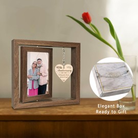 40th Wedding Anniversary Photo Frame Gifts, Ruby Anniversary Frame for Couple Parents (Dis Two 15x10 cm)