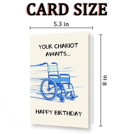 Funny Birthday Cards for Men women Friends Funny "Your Chariot Awaits" Birthday Card - A Light - hearted Take on Aging