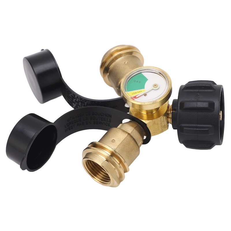 2 Way Propane Gas Splitter Brass POL to Qcc1 Y
