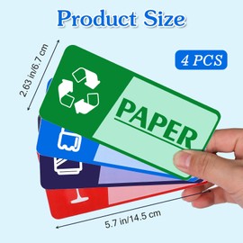 Recycle Label Decal 20 Pcs Trash Sorting Sign Recycle Stickers for Trash Bins Self-Adhesive Waterproof Recycling Labels Fade Resistant Trashes Sorting Stickers for Indoor Outdoor Use