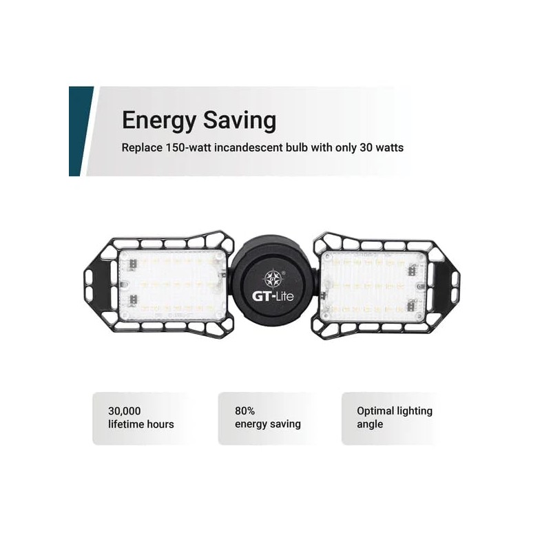 3000 Lumens LED Garage Light, 300-Watt Equivalent, 5000K Daylight, E26