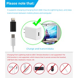 3Pack USB C Female to Lightning Male Adapter, Fast Charging, Reliable, Safety, Premium Material, 1 Year Warranty