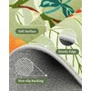 Carvapet 6ft Scalloped Green Round Rug - Sage Floral Washable