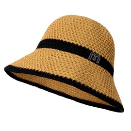 HeyCaps Sun Hat for Women - Wide Brim Foldable Breathable Hollow Design UV Protection Stylish Outdoor Fisherman Bucket Hat Khaki