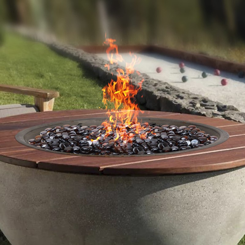 Skyflame 10-Pound Fire Glass Beads for Fire Pit Fireplace, 1/2-Inch