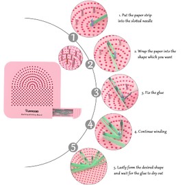 YURROAD 19pcs Paper Quilling Tools Kit Paper Strips DIY Tool Set