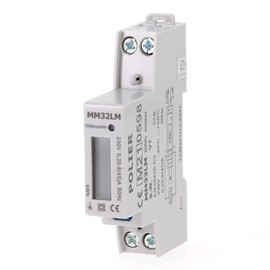 POLIER MM32LM Single Phase Electric Bottom Counter 45A Max Modular Single Phase LCD Display MID Certified for Electricity Bill