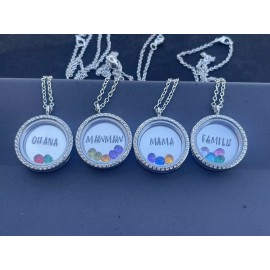Unbranded Floating Birthstone Necklace Customizable Center Plates