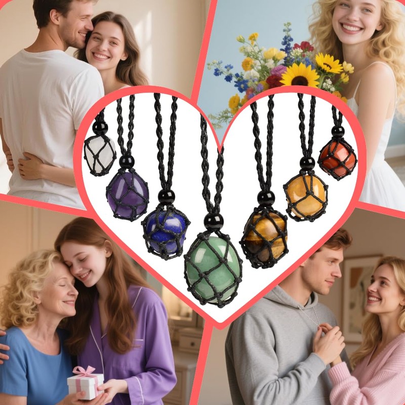 weryerker 4 PCS Crystal Cage Necklace Cord Empty Holder Replacement