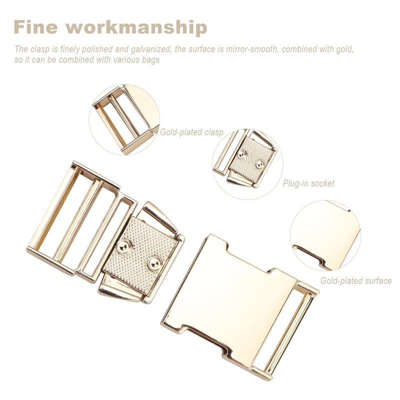 TIANLIN Buckles and Clasps, Metal Buckles (Gold), 50 x 30