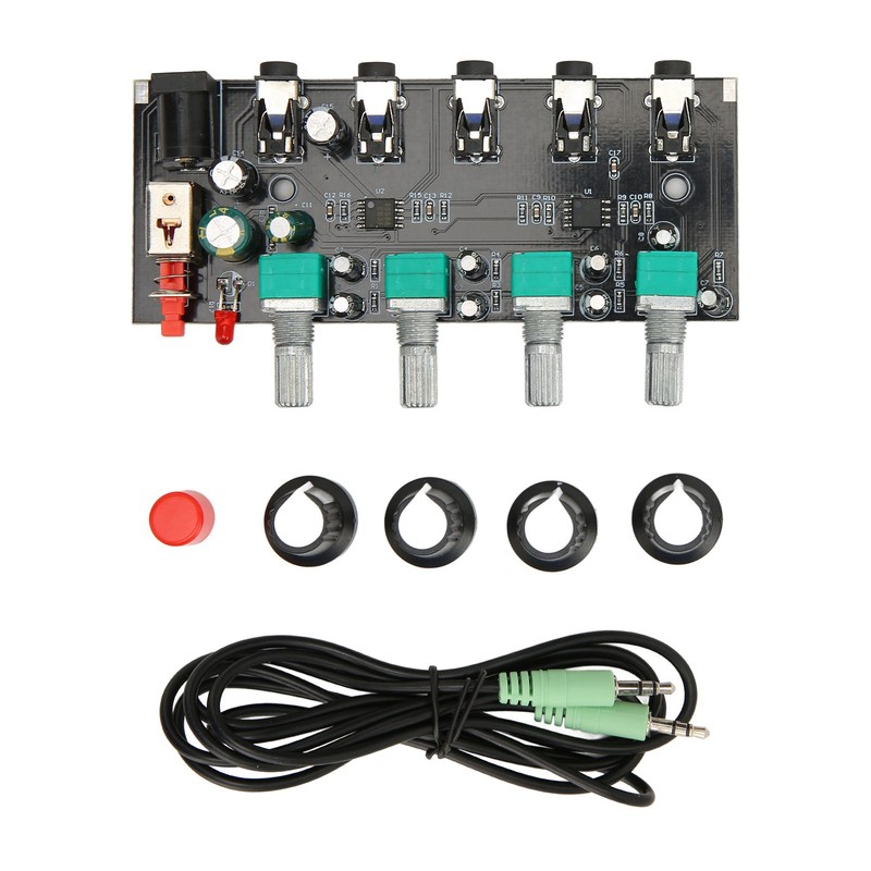 4 Way Stereo Mixer Board 4 In 1 Out Adjustable