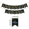 Kiyanest Graduation Party Banner - Black & Gold Theme Congrats