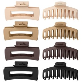 Mecool 8 Pcs Hair Claw Clips for Women Ponytail Holder Headwear Hair styling Accessories for Straight, Curly, Wavy Hair | Non Slip Hair Clips Women | Hair Products | Big Claw Clip Set