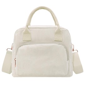 Beurlike - Bolsa de almuerzo aislada para mujeres y hombres, tamaño grande, portátil, a prueba de fugas, reutilizable, para el trabajo, picnic, playa (beige)