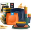 Teivio 48-piece Wheat Straw Square Dinnerware Set for 12, Unbreakable