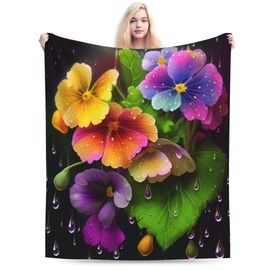E-RIDES 100x125CM Blooming Flowers Blanket, Soft & Cozy for Adults & Kids, Unique Birthday Gift Blanket, Perfect Home Decor Blanket, Ideal for Couch, Bed, Office, Travel, All Seasons