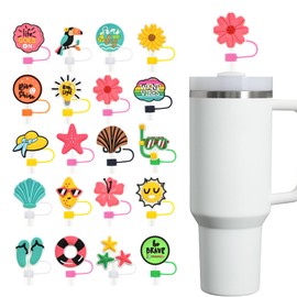 20 Stück Strohhalm Abdeckung für Cup Zubehör Silikonmaterial Strohhalm Zubehör Staubdichte Silikon Auslaufschutz Wiederverwendbare Abdeckung Accessories für 9-10 mm Strohhalme SER