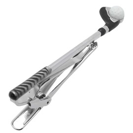 SWANK Golf Club Driver & Ball Tie Clip, Tie Clip, Tie Bar t0072-1, Brass, No Gemstone