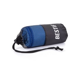 BESTIF Microfibre Towel Quick Dry ports Towels with Bag Ultralight Compact Lightweight Perfect for Travel, Sauna, Gym (Blue, 130 x 75 cm)