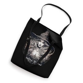Feeling Wicked: Beautiful Witch With Scary Haunted Skulls Tote Bag