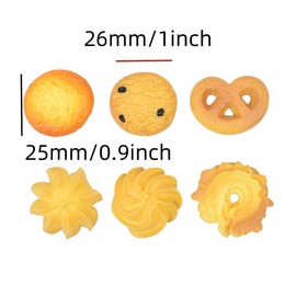 X Hot Popcorn 60Pcs Mini Fake Cookies Artificial Pastries Food Fake Biscuits Model for DIY Craft Home Kitchen Decor