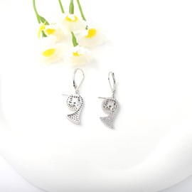 Music Dangle Earrings for Women - Silver Musical Instrument Dangle Earrings for Horn player Music Lover Concert Jewelry Gifts (French Horn)