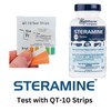 1 Bottle Steramine Sanitizer Tablets w/15x QT-10 Test Strips -