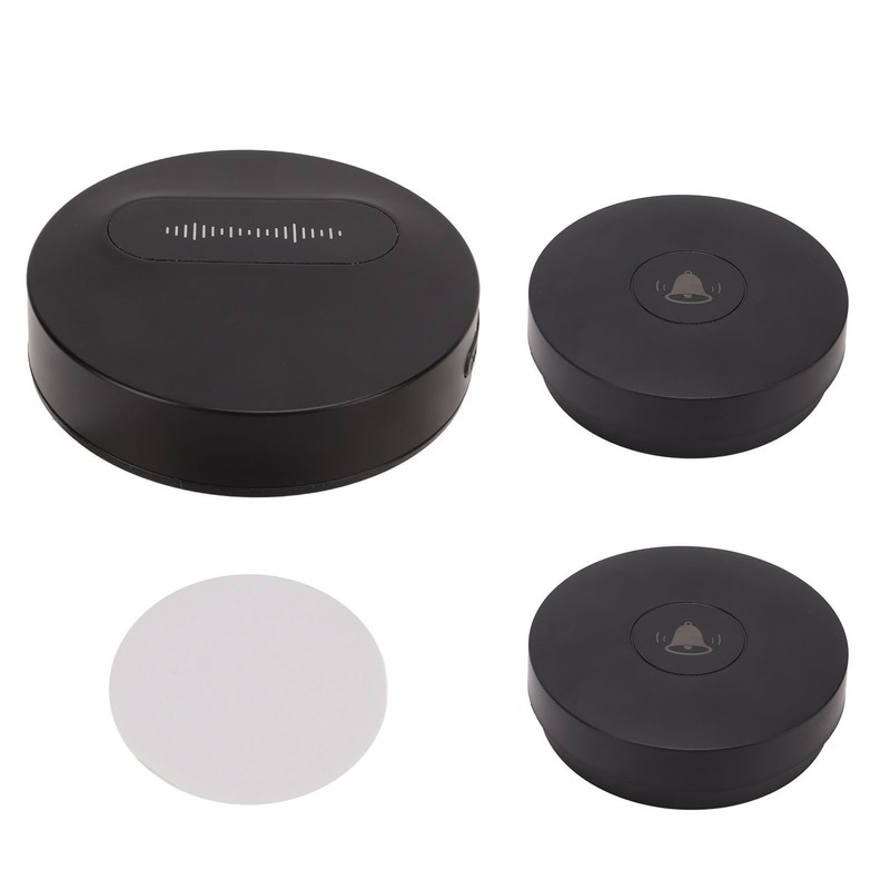 Black Wireless Doorbell Self Powered Waterproof Door Bell with 58