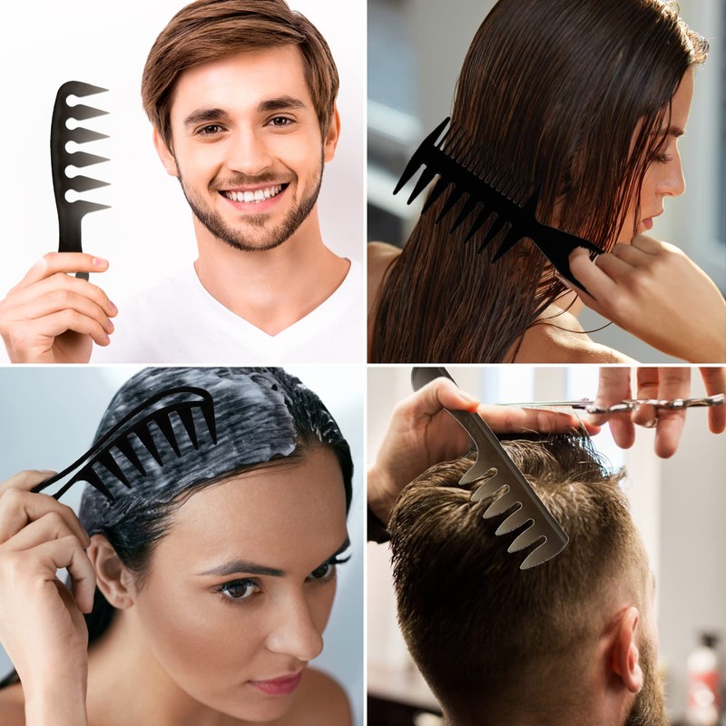 4-in-1 Hair Comb Set - Wide Tooth, Double Side Tail,