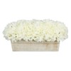 House of Silk Flowers Artificial Hydrangeas in White-Washed Wood Ledge