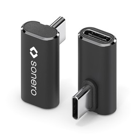 Sonero USB-C Stecker auf 90° Winkel USB-C Buchse (1er), Adapter, USB-C Adapter, 40Gbps, 240W, 8K60Hz, Aluminium Gehäuse, schwarz