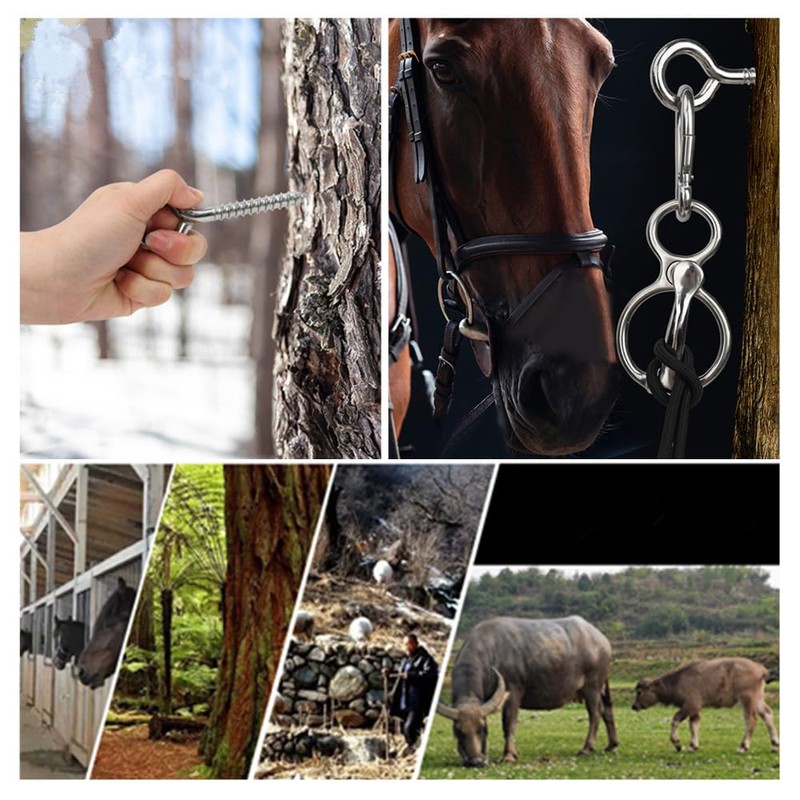 Wanfoou Stainless Steel Horse Tie Ring, Horse Tie Ring Set,