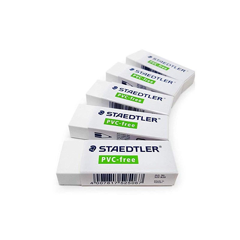 5 x Staedtler Rubber Erasers - PVC/Latex Free - Premium
