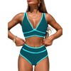 YACUN Womens High Waisted Bikini Sets Two Piece Color Block