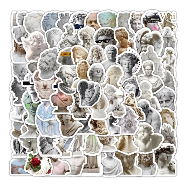 Esculturas Filosofía Mini 50 Calcomanias Sticker Pvc Vs Agua