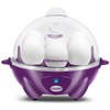 Elite Gourmet EGC700P# Rapid Egg Cooker, 7 Easy-To-Peel, Hard, Medium, Soft Boiled Eggs, Poacher, Omelet Maker, Auto Shut-Off, Alarm, 16-Recipe Booklet, BPA-Free, Eggplant