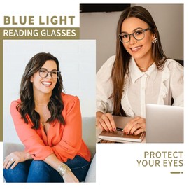 OPTOFENDY Reading Glasses for Women, Blue Light Readers with Spring Hinges, Anti Glare Eyestrain Computer Readers Green 1.0x