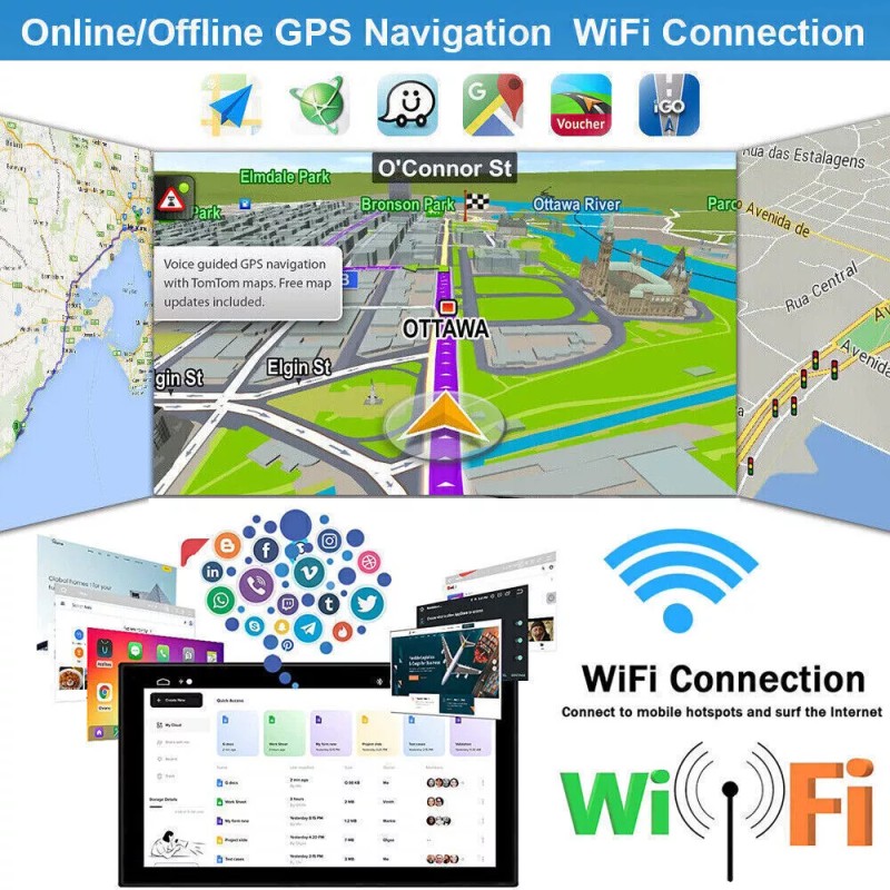 Unbranded For 2009-2012 Dodge Ram 10.1" Rotatable Carplay Car Radio