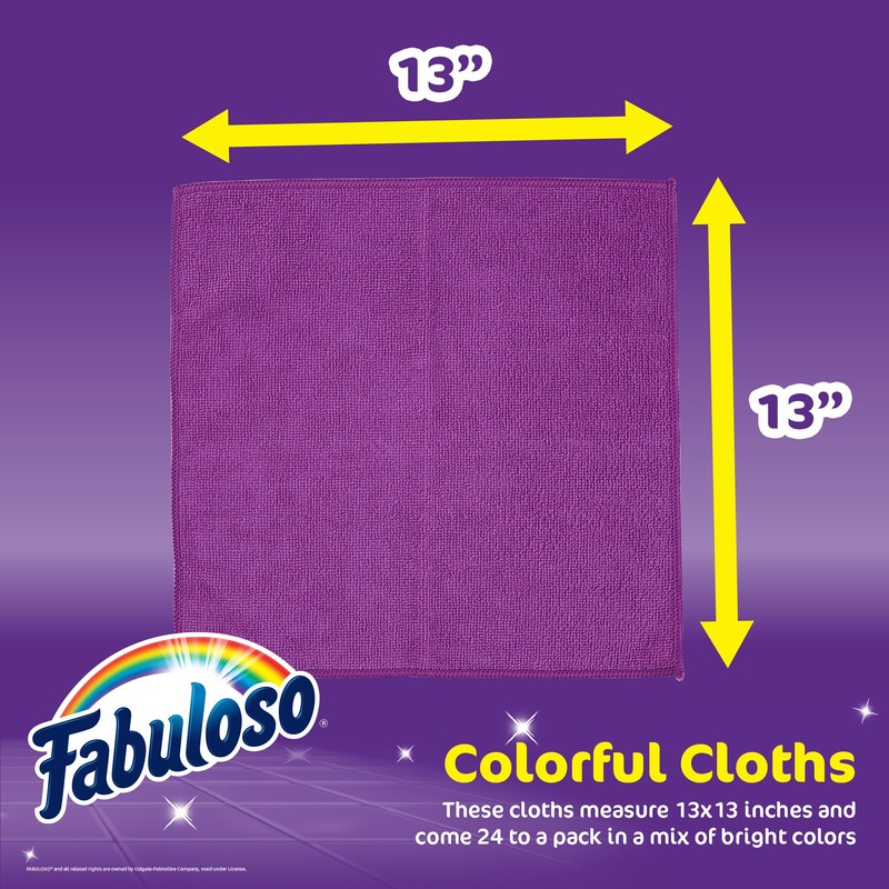 Fabuloso Microfiber Cleaning Cloths for Home & Car, Lint-Free Scratch-Free