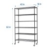 Bowery Hill Modern 6-Tier Metal Shelf with Mounted Wheels in
