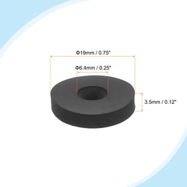 PATIKIL Flat Rubber Washers, 20Pcs 3/4 Inch OD x 1/4 Inch ID x 1/8 Thickness Multi Purpose Spacer Rubber Bushings Anti Vibration Washers for Bolts Screws Car Household Appliances
