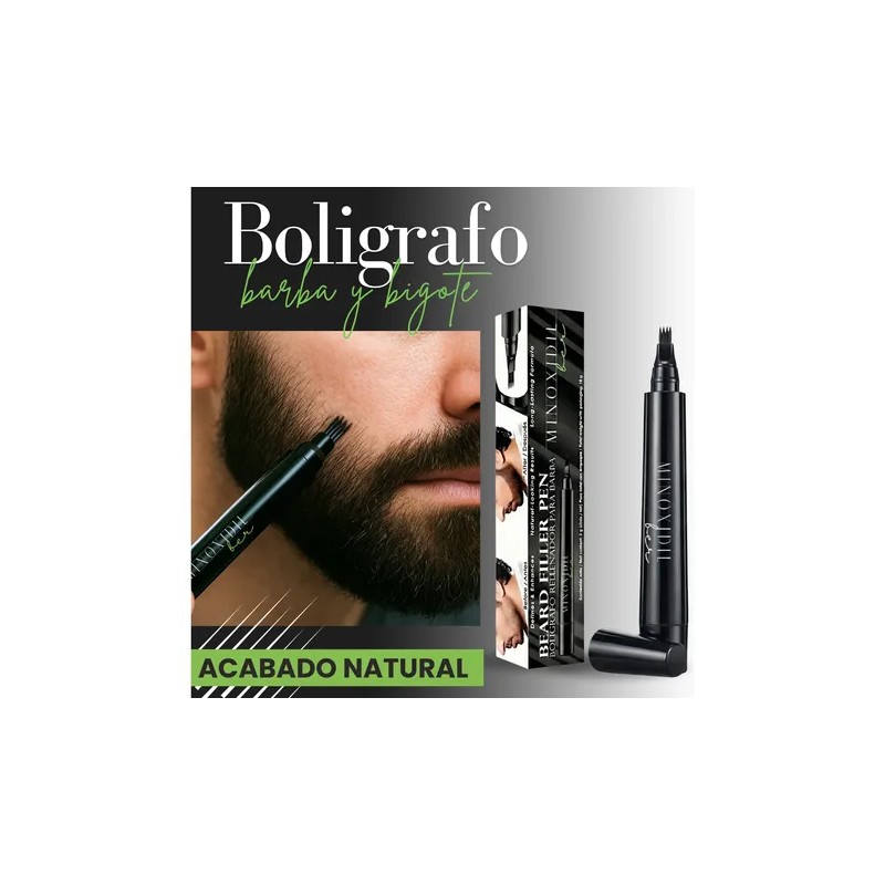 Bolígrafo Rellenador De Barba, Bigote Y Cejas Negro 6 Pzas