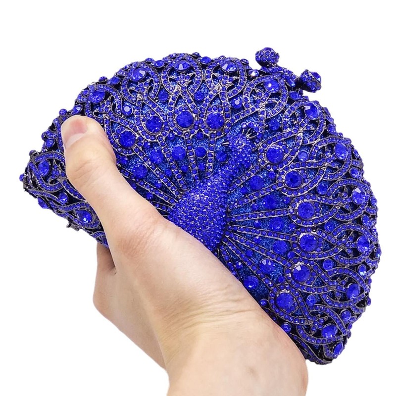 Elegantes Embragues de Cristal para las Mujeres Peacock Bolso de