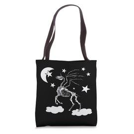 Moonlight Unicorn Costume For Girls Pegasus Gothic Skeleton Tote Bag