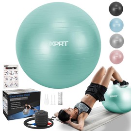 XPRT Fitness Exercise Ball (55/65/75cm) - Yoga Ball for Home Gym Workout, Physical Therapy, Balance, Stability Training - Office Ball Chair with Quick Pump (5 Colors) (Mint, 55cm)